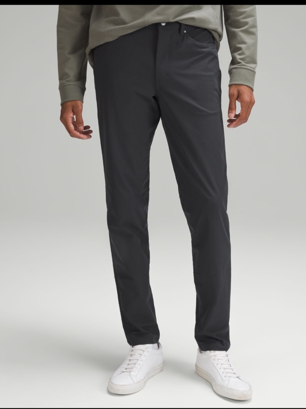Lululemon ABC Slim-Fit 5 Pocket Pant in a gray color